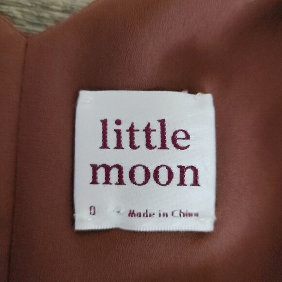 Little Moon Aritzia Tank Dress Size 0 Brown Lined V-Neck Sleeveless Mini - Picture 4 of 5